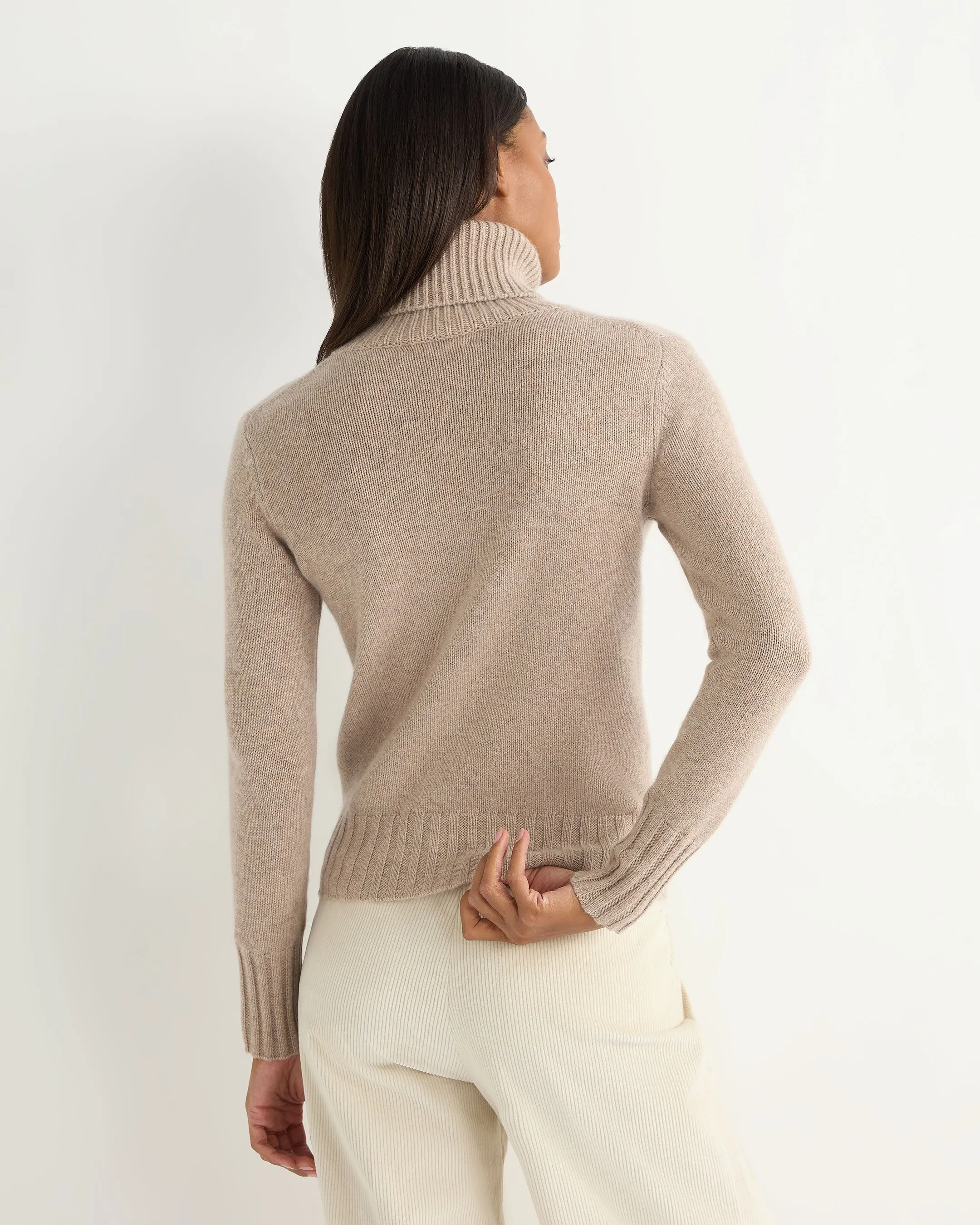 Women's Hazel Chunky Roll Neck Cashmere Jumper Oatmeal Brown