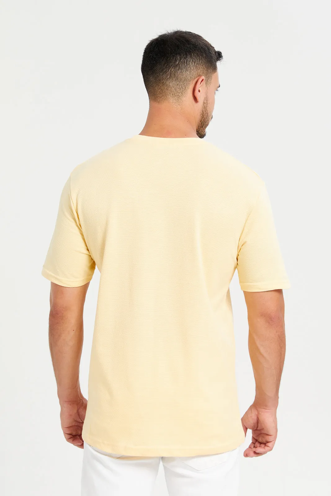 Yellow Jacqard Logo T-Shirt